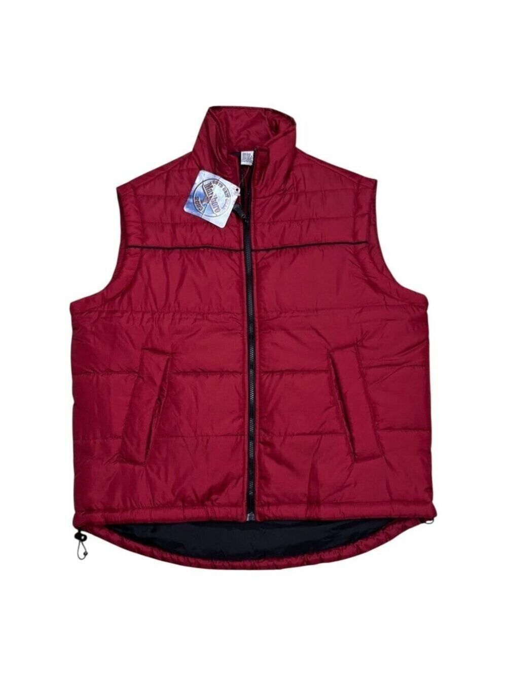 MARLBORO NWT Cigarettes Vintage Red Winter Puffer Parka Vest Mens Small